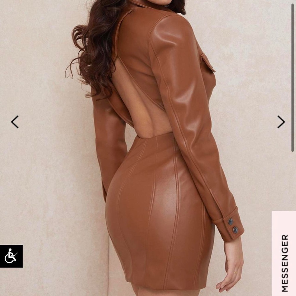 House of CB Crystal tan brown blazer dress - Picture 1 of 5